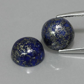 Gemas de lapislázuli azul natural de  ct, corte redondo, opaco