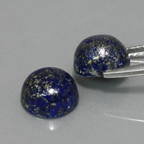 Gemas de lapislázuli azul natural de  ct, corte redondo, opaco