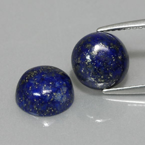 Gemas de lapislázuli azul natural de  ct, corte redondo, opaco