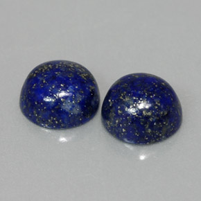 Gemas de lapislázuli azul natural de  ct, corte redondo, opaco