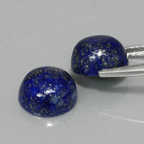 Gemas de lapislázuli azul natural de  ct, corte redondo, opaco