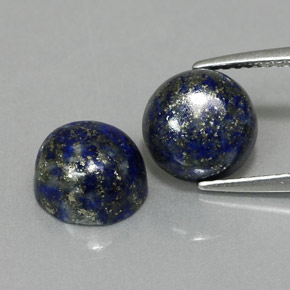Gemas de lapislázuli azul natural de  ct, corte redondo, opaco
