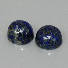 Gemas de lapislázuli azul natural de  ct, corte redondo, opaco