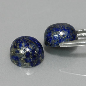 Gemas de lapislázuli azul natural de  ct, corte redondo, opaco