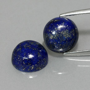 Gemas de lapislázuli azul natural de  ct, corte redondo, opaco