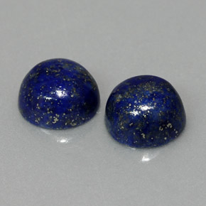 Gemas de lapislázuli azul natural de  ct, corte redondo, opaco