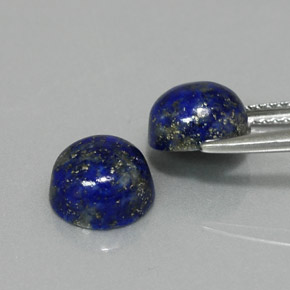 Gemas de lapislázuli azul natural de  ct, corte redondo, opaco