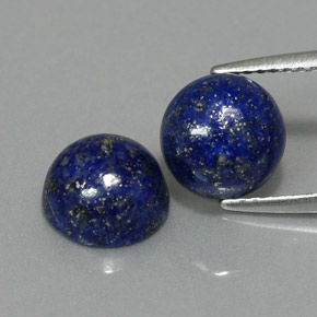 Gemas de lapislázuli azul natural de  ct, corte redondo, opaco