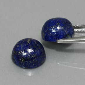 Gemas de lapislázuli azul natural de  ct, corte redondo, opaco