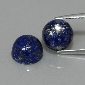 Gemas de lapislázuli azul natural de  ct, corte redondo, opaco