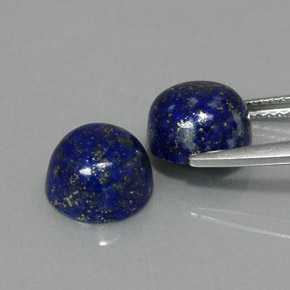 Gemas de lapislázuli azul natural de  ct, corte redondo, opaco