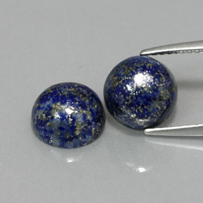 Gemas de lapislázuli azul natural de  ct, corte redondo, opaco
