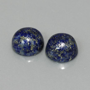Gemas de lapislázuli azul natural de  ct, corte redondo, opaco
