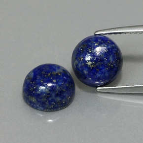 Gemas de lapislázuli azul natural de  ct, corte redondo, opaco