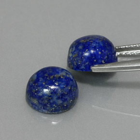 Gemas de lapislázuli azul natural de  ct, corte redondo, opaco