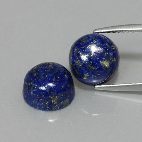 Gemas de lapislázuli azul natural de  ct, corte redondo, opaco