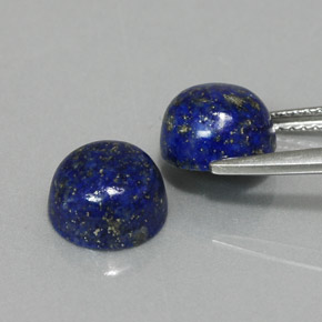 Gemas de lapislázuli azul natural de  ct, corte redondo, opaco