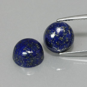 Gemas de lapislázuli azul natural de  ct, corte redondo, opaco