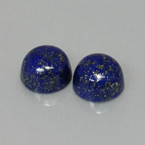 Gemas de lapislázuli azul natural de  ct, corte redondo, opaco