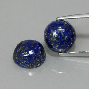 Gemas de lapislázuli azul natural de  ct, corte redondo, opaco