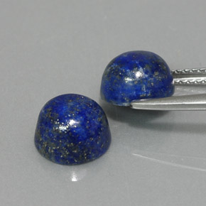 Gemas de lapislázuli azul natural de  ct, corte redondo, opaco