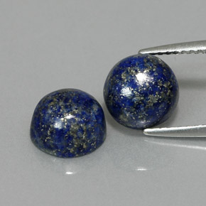 Gemas de lapislázuli azul natural de  ct, corte redondo, opaco