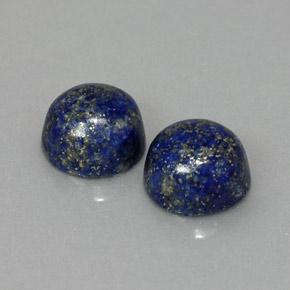 Gemas de lapislázuli azul natural de  ct, corte redondo, opaco