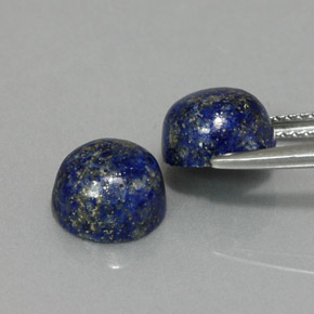 Gemas de lapislázuli azul natural de  ct, corte redondo, opaco