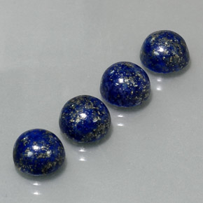 Gemas de lapislázuli azul natural de  ct, corte redondo, opaco