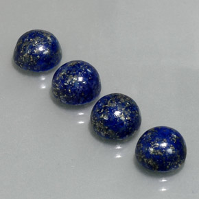 Gemas de lapislázuli azul natural de  ct, corte redondo, opaco