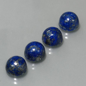 Gemas de lapislázuli azul natural de  ct, corte redondo, opaco
