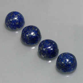 Gemas de lapislázuli azul natural de  ct, corte redondo, opaco