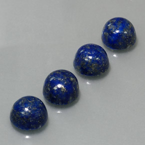 Gemas de lapislázuli azul natural de  ct, corte redondo, opaco