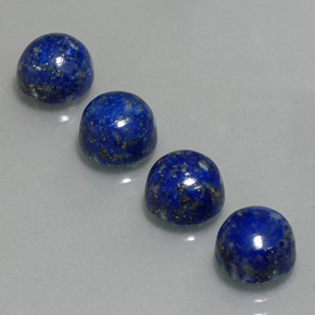 Gemas de lapislázuli azul natural de  ct, corte redondo, opaco