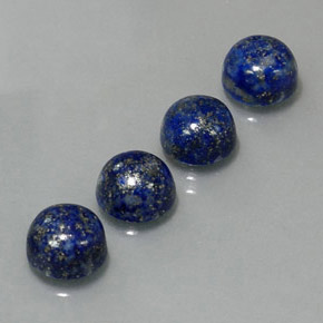 Gemas de lapislázuli azul natural de  ct, corte redondo, opaco