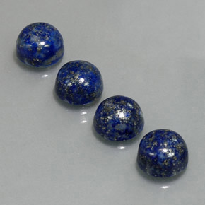 Gemas de lapislázuli azul natural de  ct, corte redondo, opaco