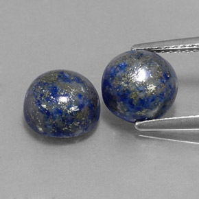 Gemas de lapislázuli azul natural de  ct, corte redondo, opaco