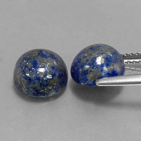 Gemas de lapislázuli azul natural de  ct, corte redondo, opaco