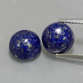 Gemas de lapislázuli azul natural de  ct, corte redondo, opaco