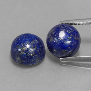 Gemas de lapislázuli azul natural de  ct, corte redondo, opaco