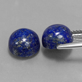Gemas de lapislázuli azul natural de  ct, corte redondo, opaco