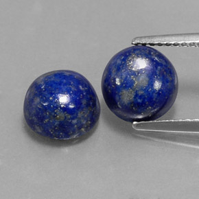 Gemas de lapislázuli azul natural de  ct, corte redondo, opaco