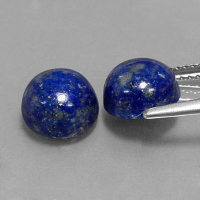 Gemas de lapislázuli azul natural de  ct, corte redondo, opaco