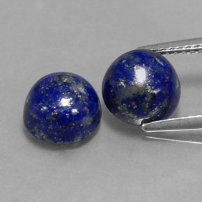Gemas de lapislázuli azul natural de  ct, corte redondo, opaco