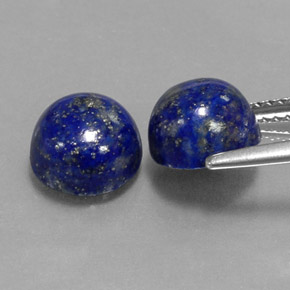 Gemas de lapislázuli azul natural de  ct, corte redondo, opaco
