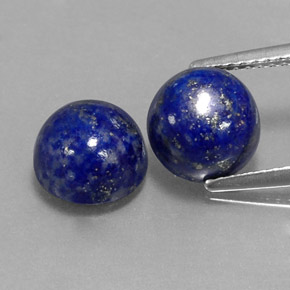 Gemas de lapislázuli azul natural de  ct, corte redondo, opaco