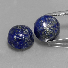 Gemas de lapislázuli azul natural de  ct, corte redondo, opaco