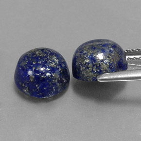 Gemas de lapislázuli azul natural de  ct, corte redondo, opaco