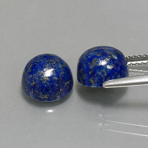 Gemas de lapislázuli azul natural de  ct, corte redondo, opaco