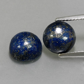 Gemas de lapislázuli azul natural de  ct, corte redondo, opaco